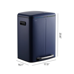 Marco Rectangular Double Bucket Trash Can with Soft-Close Lid