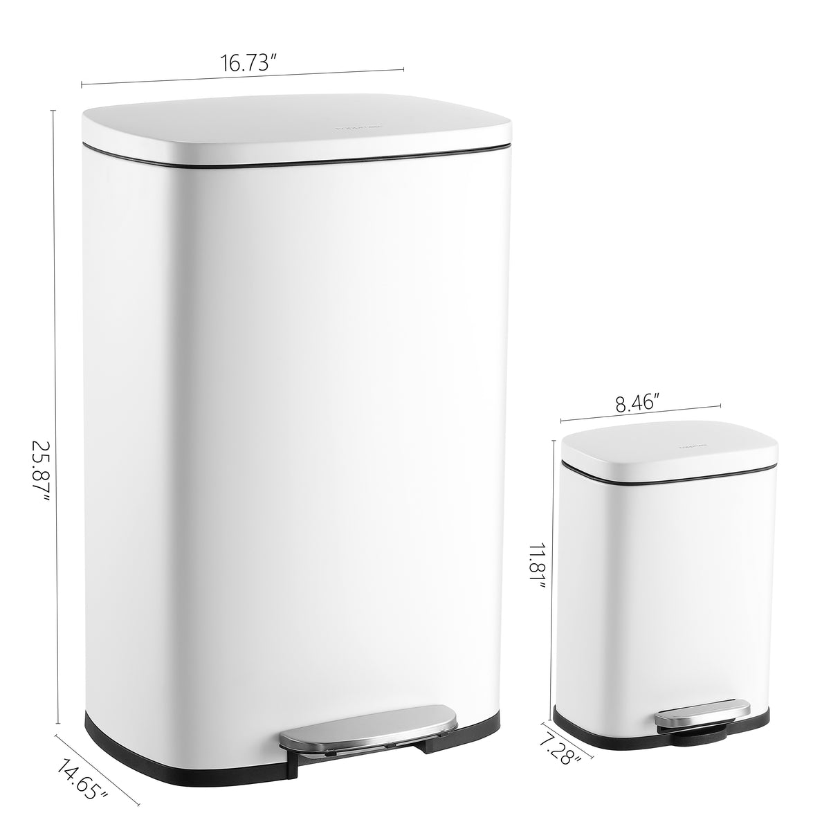 Connor Rectangular Trash Can with Soft-Close Lid and FREE Mini Trash Can Set