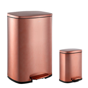 Connor Rectangular Trash Can with Soft-Close Lid and FREE Mini Trash Can Set