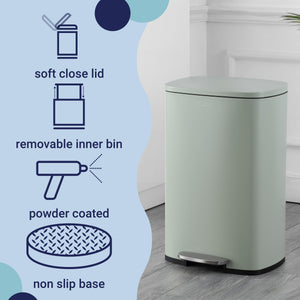 Connor Rectangular Trash Can with Soft-Close Lid and FREE Mini Trash Can