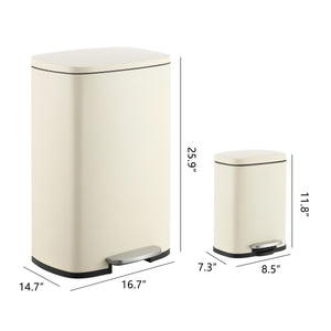 Connor Rectangular Trash Can with Soft-Close Lid and FREE Mini Trash Can