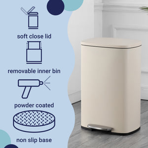 Connor Rectangular Trash Can with Soft-Close Lid and FREE Mini Trash Can