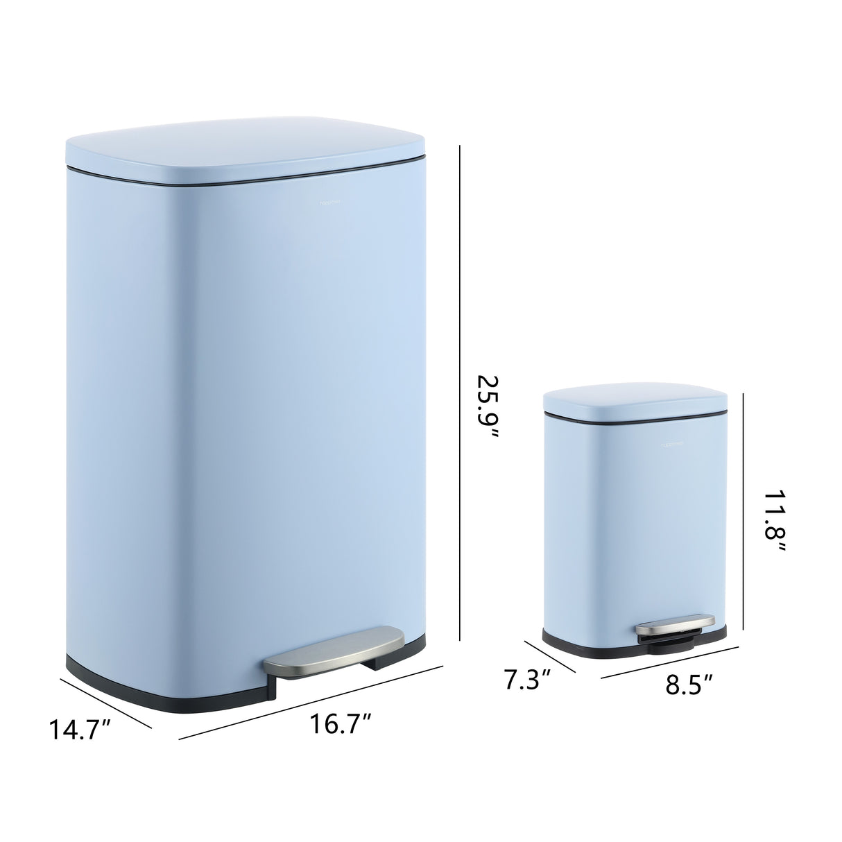 Connor Rectangular Trash Can with Soft-Close Lid and FREE Mini Trash Can
