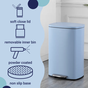 Connor Rectangular Trash Can with Soft-Close Lid and FREE Mini Trash Can