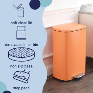 Connor Rectangular Trash Can with Soft-Close Lid and FREE Mini Trash Can