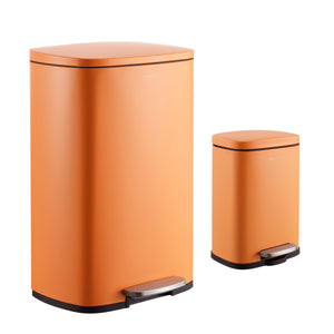 Connor Rectangular Trash Can with Soft-Close Lid and FREE Mini Trash Can