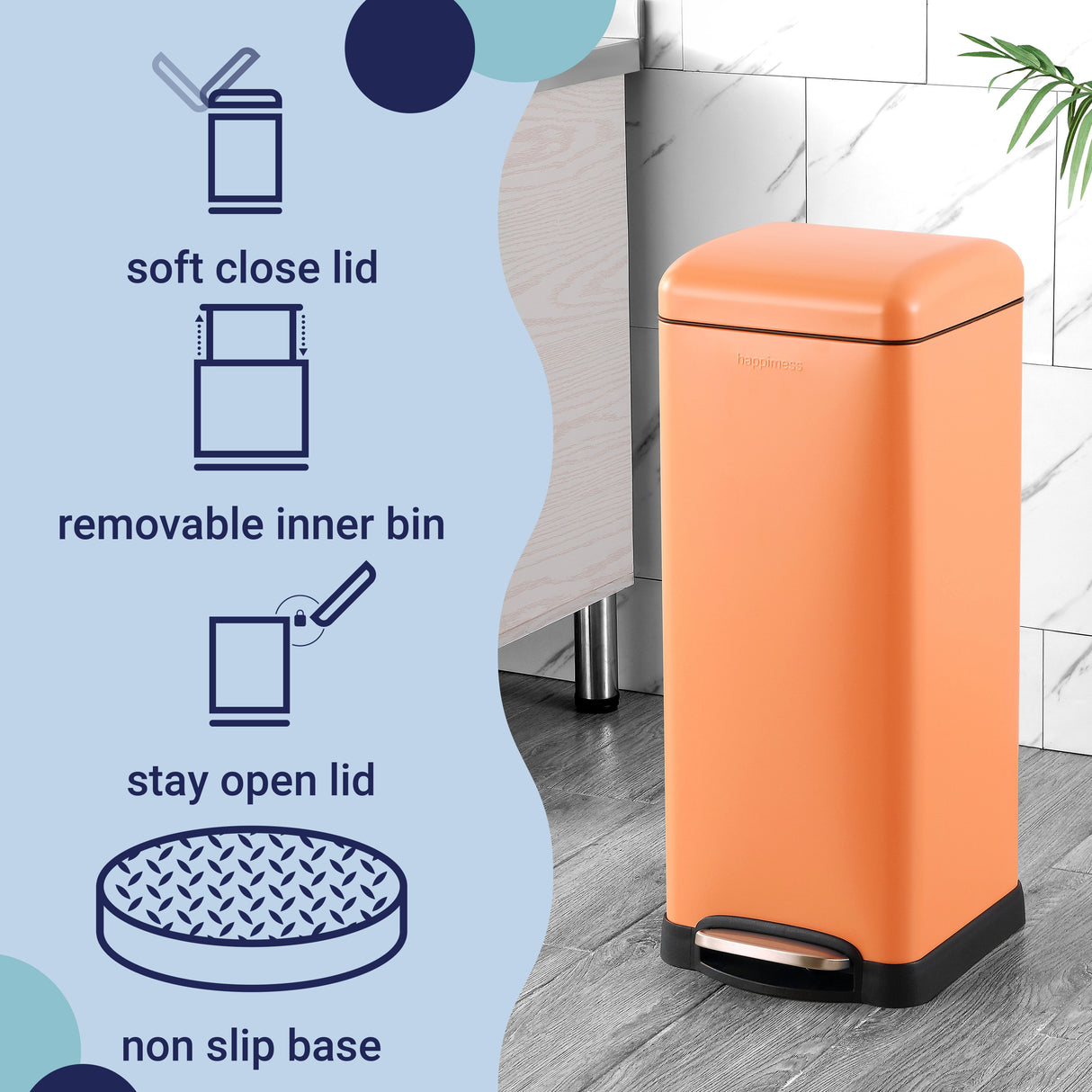 Betty Retro Step-Open Trash Can