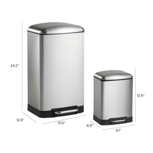 Ashley Rectangular Trash Can with Soft-Close Lid with FREE Mini Trash Can