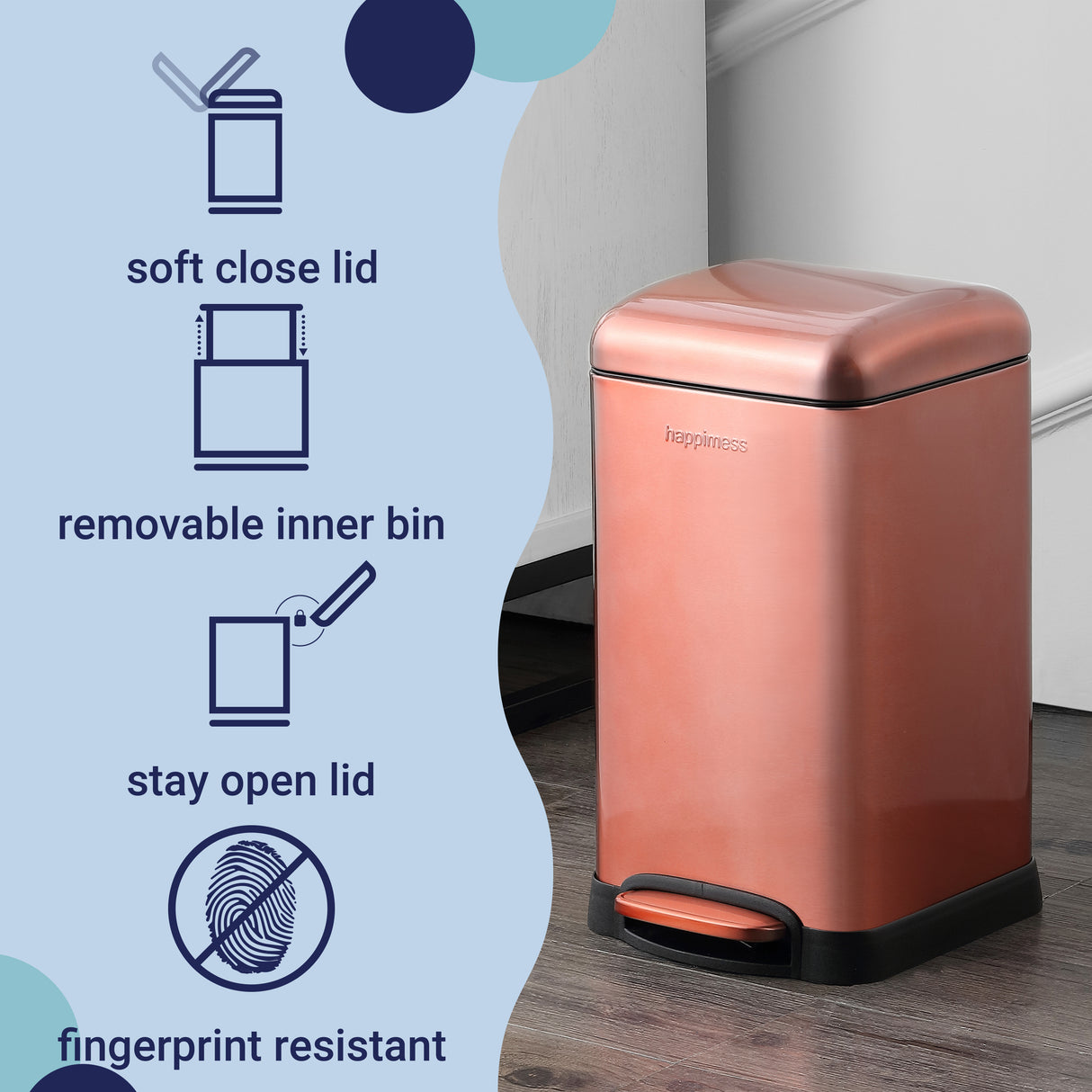 Betty Retro Mini Step-Open Trash Can Vintage