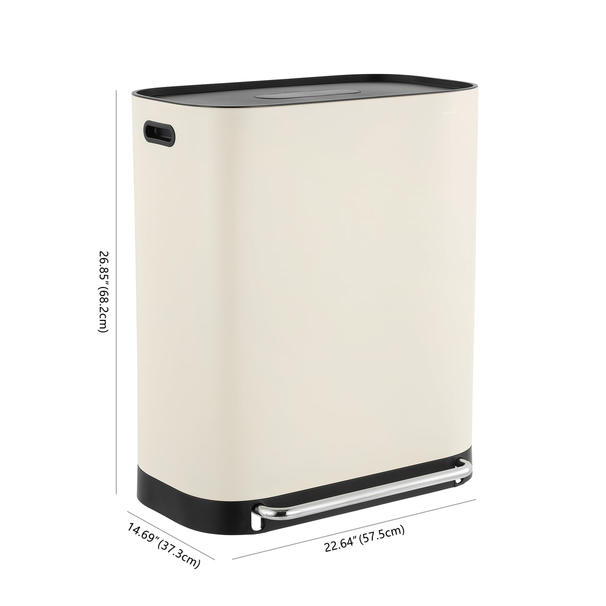 Beni Kitchen Trash/Recycling Double-Bucket Step Trash Can with Odor Filter and Lid Support