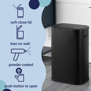 Tammi Kitchen Slim Metal Push Button Trash Can
