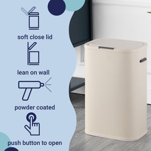 Tammi Kitchen Slim Metal Push Button Trash Can