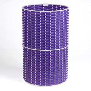 Cecil Modern Faux Wicker Cylinder Waste Basket