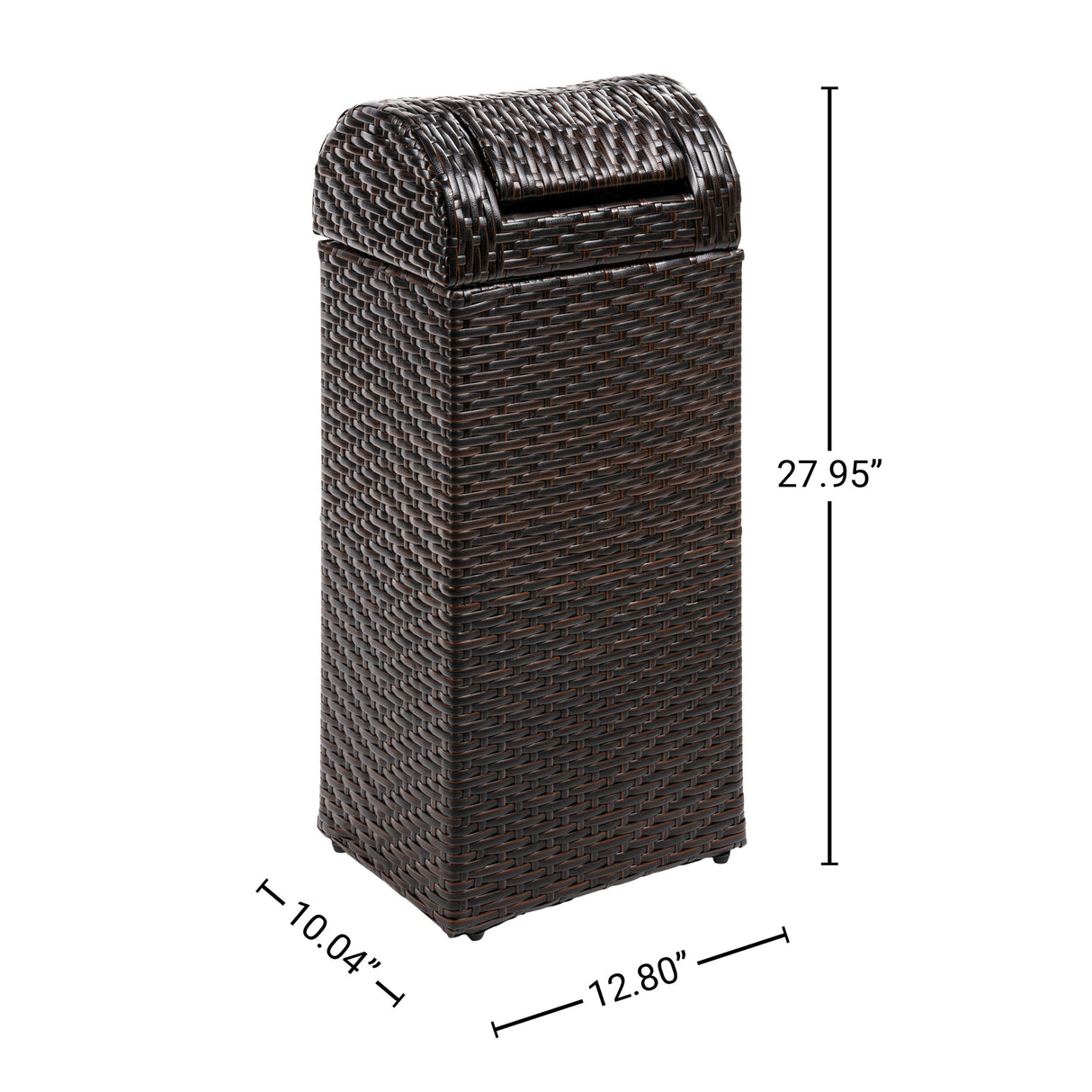 Darla all-weather wicker/metal swing top hideaway outdoor trash can