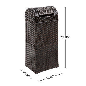 Darla all-weather wicker/metal swing top hideaway outdoor trash can