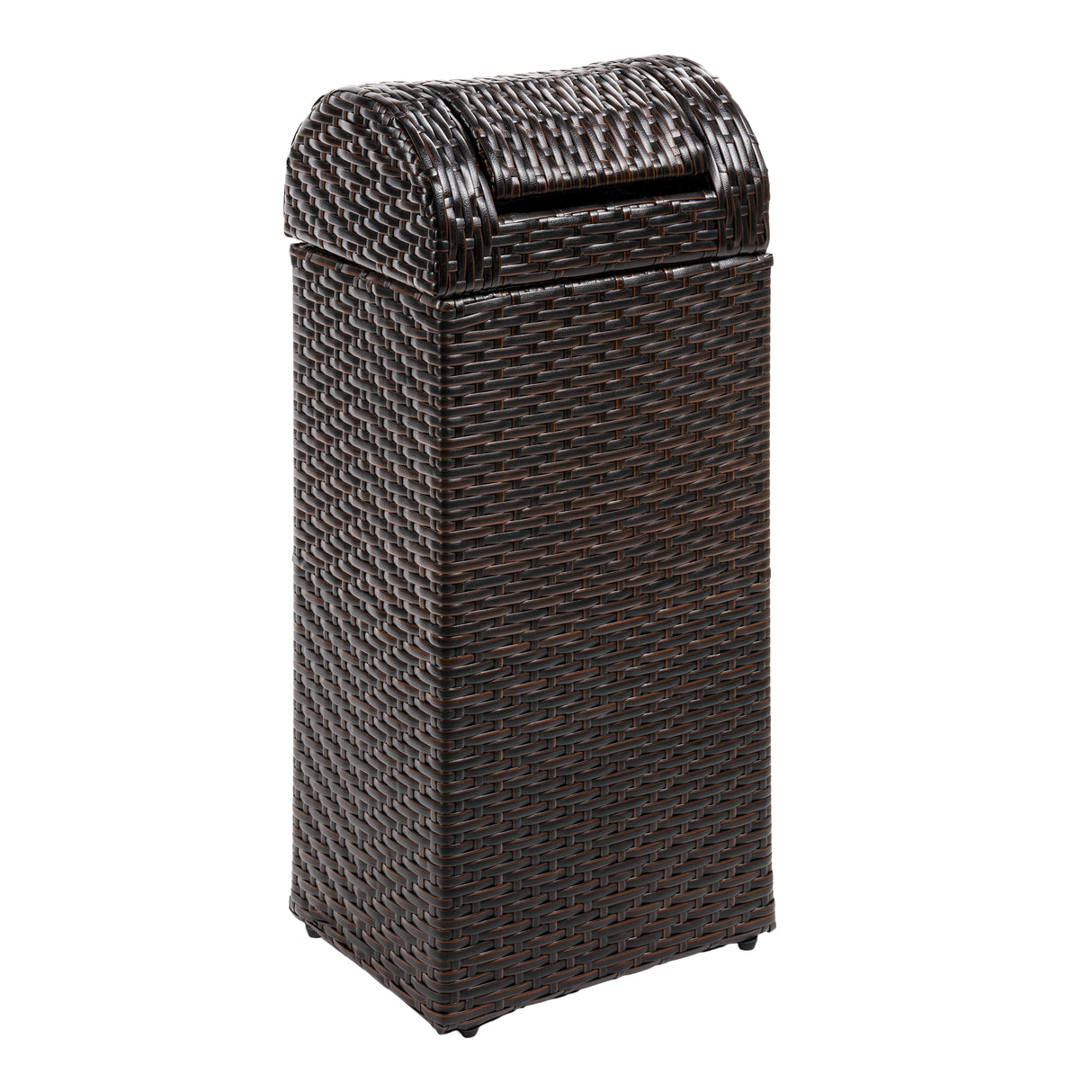Darla all-weather wicker/metal swing top hideaway outdoor trash can