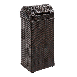 Darla all-weather wicker/metal swing top hideaway outdoor trash can