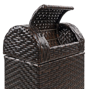 Darla all-weather wicker/metal swing top hideaway outdoor trash can