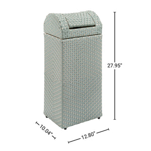 Darla all-weather wicker/metal swing top hideaway outdoor trash can