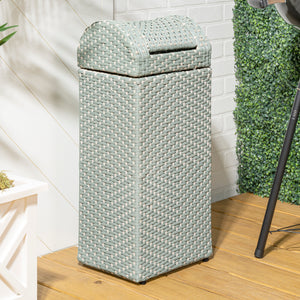 Darla all-weather wicker/metal swing top hideaway outdoor trash can