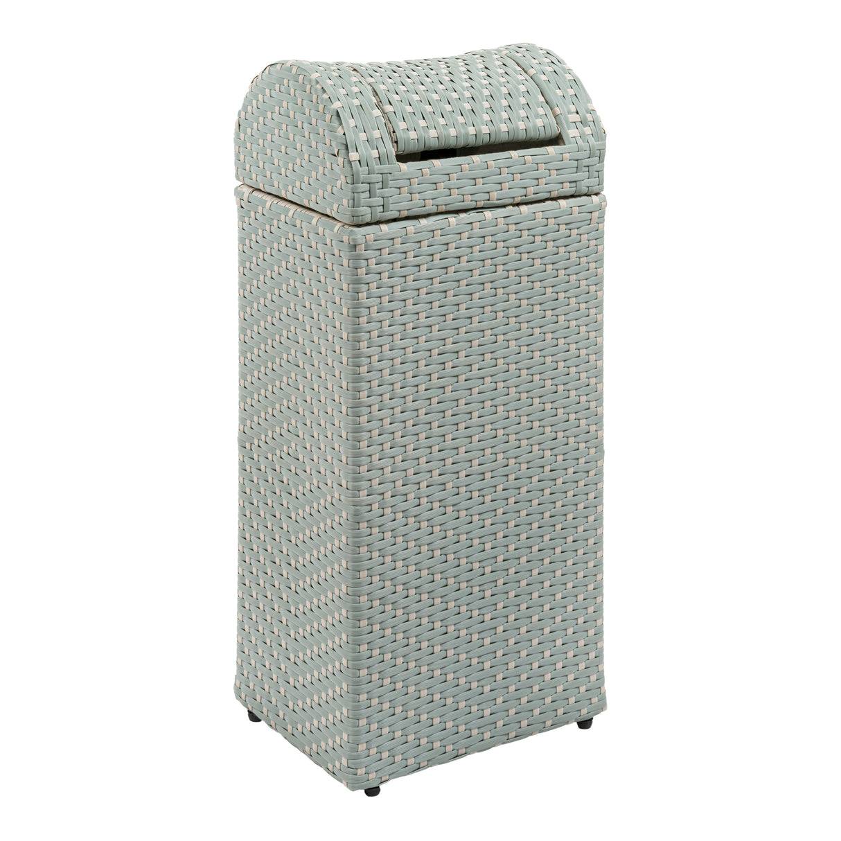 Darla all-weather wicker/metal swing top hideaway outdoor trash can