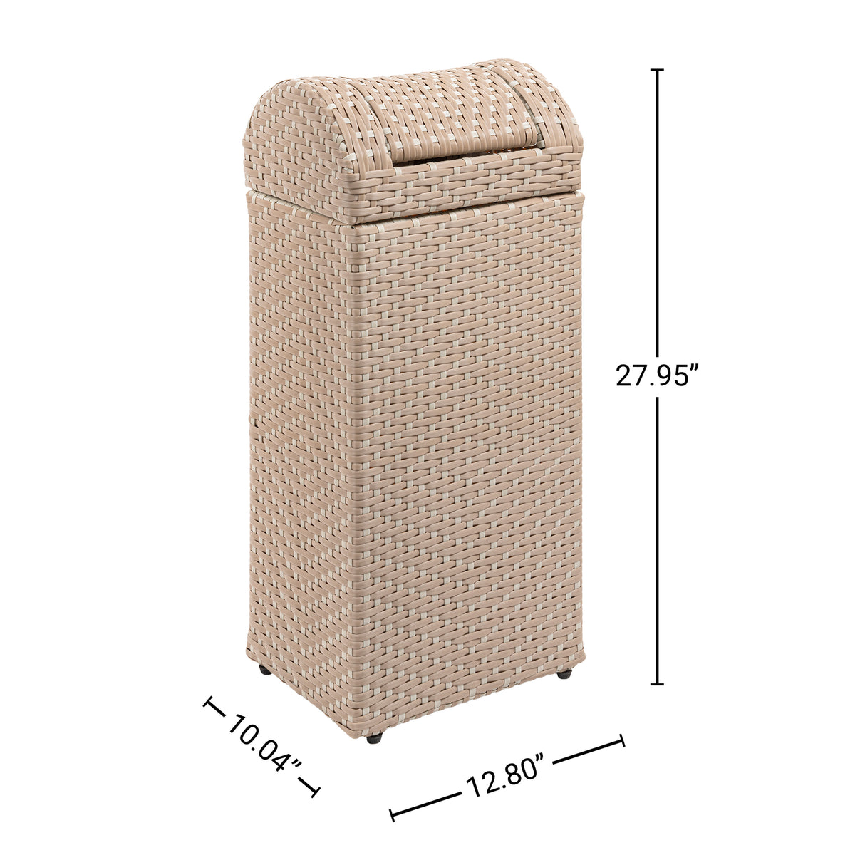 Darla all-weather wicker/metal swing top hideaway outdoor trash can