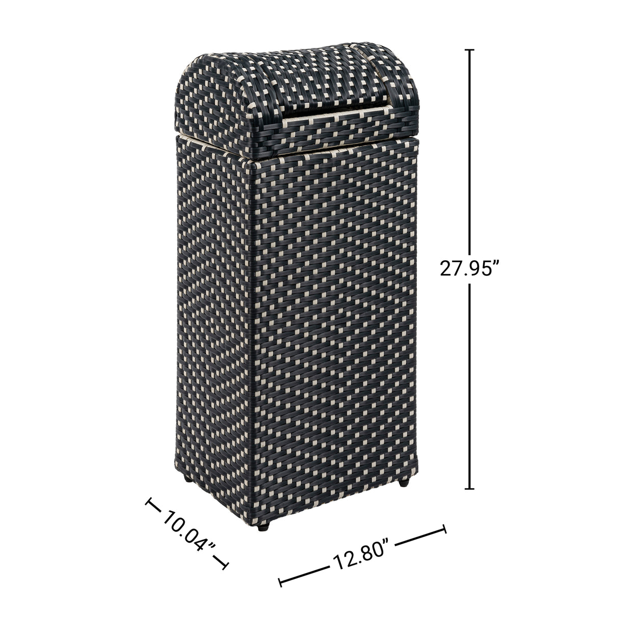 Darla all-weather wicker/metal swing top hideaway outdoor trash can