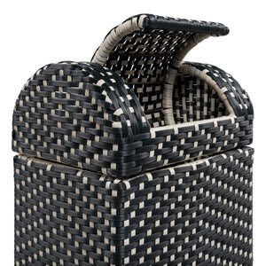 Darla all-weather wicker/metal swing top hideaway outdoor trash can