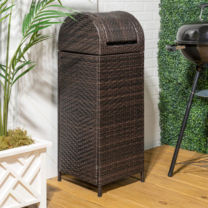Ellison all-weather wicker/metal swing top hideaway outdoor trash can