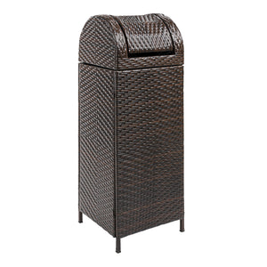 Ellison all-weather wicker/metal swing top hideaway outdoor trash can