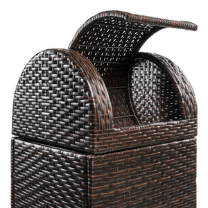 Ellison all-weather wicker/metal swing top hideaway outdoor trash can