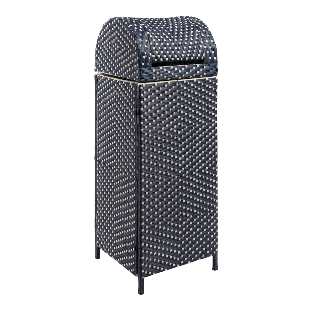 Ellison all-weather wicker/metal swing top hideaway outdoor trash can