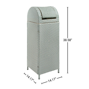 Ellison all-weather wicker/metal swing top hideaway outdoor trash can