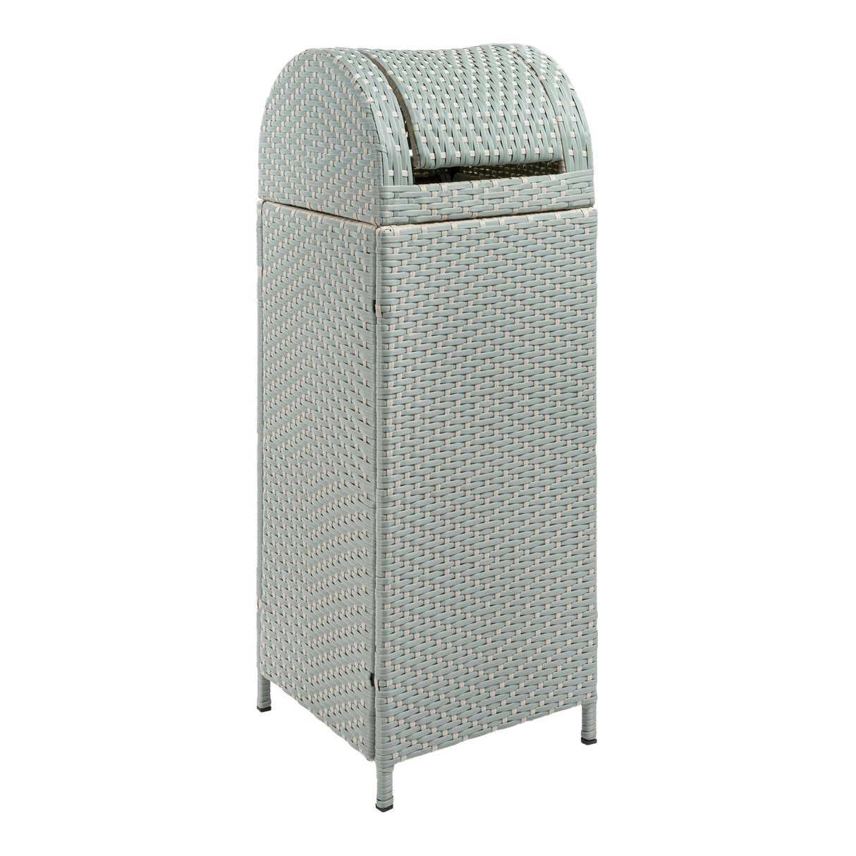 Ellison all-weather wicker/metal swing top hideaway outdoor trash can