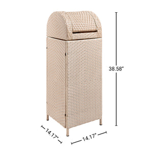 Ellison all-weather wicker/metal swing top hideaway outdoor trash can