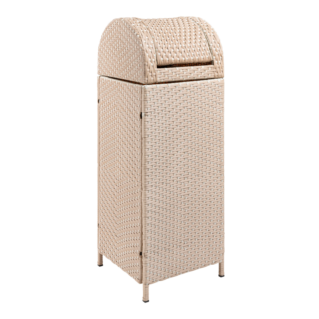 Ellison all-weather wicker/metal swing top hideaway outdoor trash can
