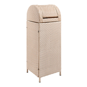 Ellison all-weather wicker/metal swing top hideaway outdoor trash can