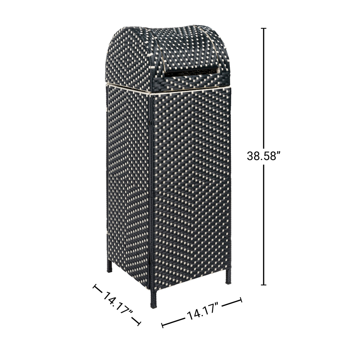 Ellison all-weather wicker/metal swing top hideaway outdoor trash can