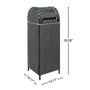 Ellison all-weather wicker/metal swing top hideaway outdoor trash can
