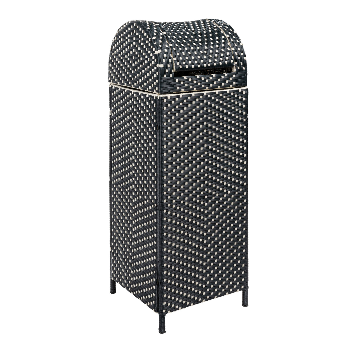 Ellison all-weather wicker/metal swing top hideaway outdoor trash can