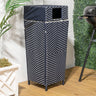 Keaton modern all-weather wicker/metal lidded hideaway outdoor trash can