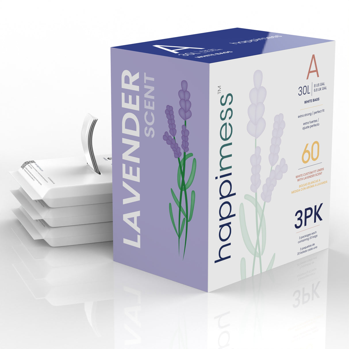 happimess Lavender Scented Drawstring Trash Can Liner