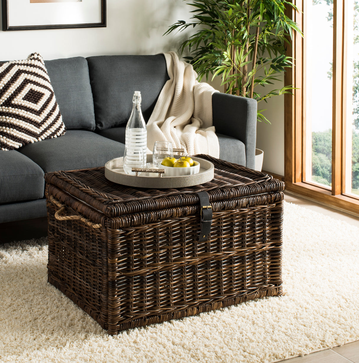 Caden Wicker Storage Trunk Chest