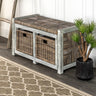 Rustic-2-Drawer-Wicker-Storage-Bench-Benches