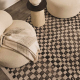 Benjy Cream & Charcoal Checkered Area Rug