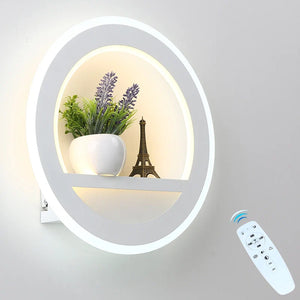 Dimmable LED Wall Light Remote Control Modern Bedroom Living Room AC90-220V