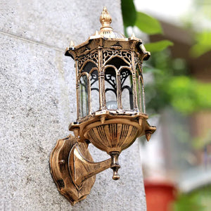 Retro Outdoor Waterproof E27 Wall Lamp Garden Courtyard Villa Balcony Sconce