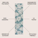 Tobago High-Low Two-Tone Monstera Leaf Indoor/Outdoor Runner Rug
