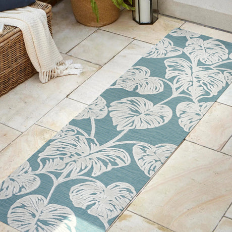 Tobago-High-Low-Two-Tone-Monstera-Leaf-Indoor/Outdoor-Runner-Rug-Runner-Rugs