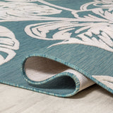 Tobago High-Low Two-Tone Monstera Leaf Indoor/Outdoor Area Rug